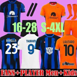 23 24 ALEXIS Maglia Inters MILANS Soccer Jerseys Kid Kit TraNSforMERs Special Maglie Fan Player Version LAUTARO CALHANOGLU BARELLA THURAM 2023 2024 Football Shirt