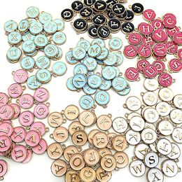 26pcs lot 12 15mm New Arrival Enamel A-Z Alphabet Initial Letter Charms Handmade Pendant For Diy Bracelet Jewelry Making249Y