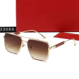 Polarised Sunglasses Designer Sunglass 2024 New Arrival Metal Frame Curved Mirror Legs With Red Box For Men and Women Summer Driving Shades C23064