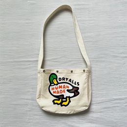 Backpack Men Women's Human Made High Quality Little Duck Print Canvas Crossbody Bag Love Button Couple1918
