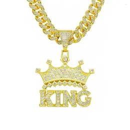 Pendant Necklaces European And American Hip-Hop KING Letter Crown Jewellery For Men's Street Trendy Cool Necklace