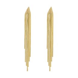 Stud Vintage Long Metal Chain Tassel Clip on Earrings 2023 Bohemian Geometric Without Piercing Ear Clips for Women Party Jewellery Gift 231219