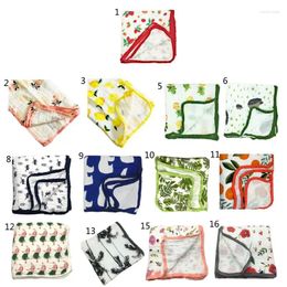 Blankets 1pc Muslin Cotton 4Layers With Colourful Tipping Born Swaddles Soft Baby Gauze