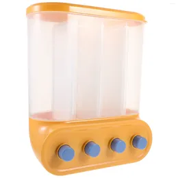 Storage Bottles Wall Mount Grain Dispenser Bean Rice Holder Container Kitchen Cereal No Drilling