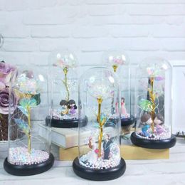 Decorative Flowers Rose Lamp Attractive 4 Styles Flower Decor Galaxy Foil LED Fairy Light For Mother's Day