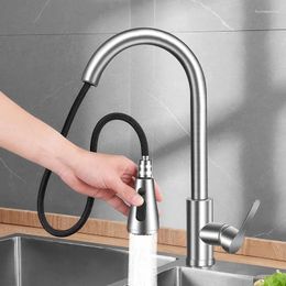 Bathroom Sink Faucets Kitchen Faucet Pull-out And Cold Household Universal Retractable Splash-proof Single Stainless Steel