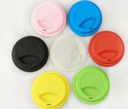 100pcs/lot 9cm Reusable Silicone Coffee Milk Cup Mug Lid Cover bottle lids For other material cups 12 LL