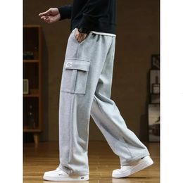 Men s Pants 2023 Autumn Sweatpants Men Multi Pockets Drawstring Cotton Casual Track Pant Male Loose Straight Trousers Large Size 8XL 231219