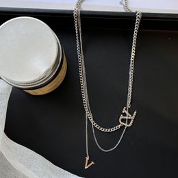 Classic Style Letter Pendant Necklace Luxury Style Womens Jewelry Long Chain 925 Silver Plated Boutique Necklace new High Quality Love Gifts Jewelry