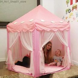 Toy Tents Portable Children's Tent Toy Ball Pool Princess Girl's Castle Play House Kids Small House Folding Playtent Baby Beach Tent Q231220