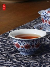 Teaware Sets Blue And White Glass Red Host Press Hand Single Sample Imitation Of Ancient Ceramic Household Tea Cup