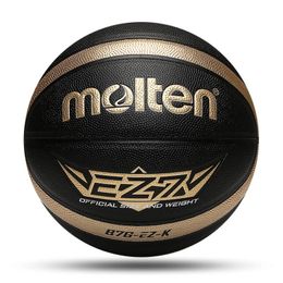 Molten Size 5 6 7 Basketball Black Gold PU Outdoor Indoor Balls Women Youth Man Match Training Basketalls Free Air Pump Bag 231220