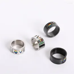 Cluster Rings Love Is Rainbow Ring Turnable LGBT Pride