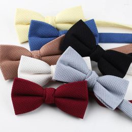 Bow Ties 2023 Sunny Pure Solid Color Bowtie For Men Women Black White Formal Dress Wedding Bowknot Banquet Butterfly Cravat