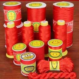 Rings Red Color Mix Size Pick Nylon Cord Thread Chinese Knot Rame Cord Bracelet Diy Tassels Beading String Thread Supply