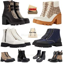 high Top Martin Boots Tall Leather Boot Womens High Heel Desert Boots Ankle Boots Zipper Rubber Boot Lace-Up Boot Combat Boot Oxford Shoe winter Snow Booties With Box