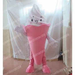 2024 New pink ice cream Mascot Costumes Halloween Cartoon Character Outfit Suit Xmas Outdoor Party Festival Dress Promotional Advertising Clothings