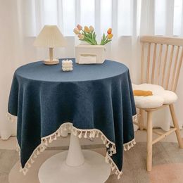 Table Cloth High Quality Light Luxury Fabric Cotton And Linen Japanese Round Tablecloth Long Dining K5U2772