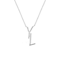 Women Designer Necklace Jewellery Luxury Designers Necklace Silver Letters Chains Pendent Gold Y Necklaces Party Accessories with Bo2439