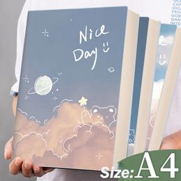 A4 Cute Notebook Horizontal Line Sketchbook Kawaii Girl Student 400 Pages Diary Stationery Planner Office 365 Notepad 231220