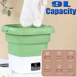 Mini Washing Machines Portable Washing Machine Mini Washer 9L Capacity Deep Cleaning Foldable Washing Machine for Underwear Baby Clothes Socks Travel