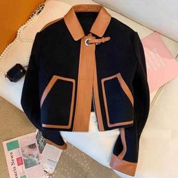 Women's Jackets Womens Designer Denim Woman Short Coats Autumn Spring Style Slim for Lady Genuine Leather Jacket Coat A39x
