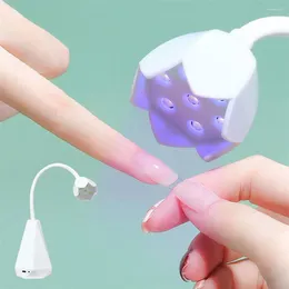 Nail Dryers Mini LED Lamp 21W Dryer False Manicure Bendable Drying Light Table 360° Design Glue Fast UV Polish E8S4