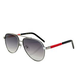 Hot Designer for Man Simple 128 Pilot Sier Red Black Frame Uv400 Protective Lenses Retro Eyewear Popular Sunglasses Metal Frames Come with Original Box