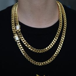 Pendant Necklaces Fashion Hip Hop Men Necklace Chain Gold Filled Curb Cuban Long Link Choker Male Female Collier Jewellery 61cm 71cm215i