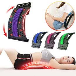 Magnetotherapy Multi-Level Adjustable Back Massager Stretcher Waist Neck Fitness Lumbar Cervical Spine Support Pain Relief 231220