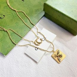 Fashion Design Letter Pendant Exquisite High End Gilded Necklace Luxury Jewelry Long Chain Designer Accessories Party Wedding Gift187h