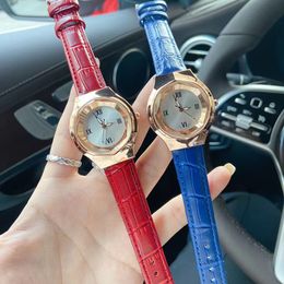 Fashion Full Brand Wrist Watches Women Girl Flower Dial Leather Strap Quartz Luxury Clock Di36