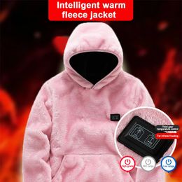 Men's Hoodies Sweatshirts USB Charging Heated Hoodie 3 Gear Temperature Smart Heated Coat Heated Hiking Jackets Fast Heating Washable for Outdoor Sports 231220
