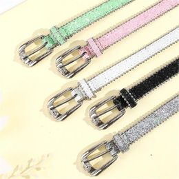 Belts Subculture Adjustable Rhinestone Belt Woman Harajuku Full Sequins Waist Cowgirl Y2k Girls For Jeans Skirt Wholesale