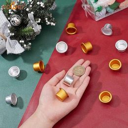 Candle Holders 10Pcs/lot Mini Round Cup Gold Silver DIY Candlestick Making Tray Holder Container Accessory Aluminium Home Party Decor