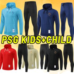 Men Kids 22 23 soccer Tracksuits MESSIS MBAPPE HAKIMI SERGIO RAMOS WIJNALDUM football shirt 2022 2023 uniform maillot Training sets Hoodies child