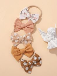 Hair Accessories Born Bow Headband Cotton Bands For Children Kids Soft Flower Hairband Girls Baby Toddler Year Gift