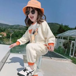 Clothing Sets 2pc Kids Clothes Girl Korea Sets Spring Autumn Little Girl Sets Kids Tracksuit Children Two Piece Outfit Hoodies Set for Girl 231219