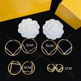 Women's gold and silver hoop earrings designer fashion big character basketball Earrings brand jewelry luxury f earring box h2619
