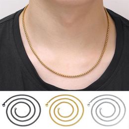 Gold Black Silver Colour Horsewhip Metal Chains Necklace Women Men Lobster Clasp Choker Without Pendant Jewellery DIY Accessories2866
