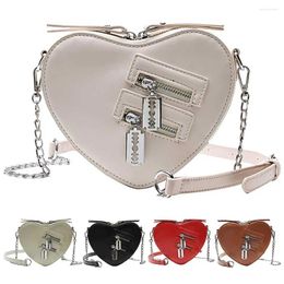 Evening Bags Women Casual Crossbody Bag Detachable And Adjustable Strap Heart Shaped Messenger Clash Of Colours PU Leather Satchel