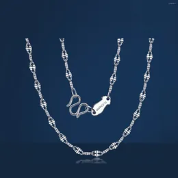 Chains Real Pure Platinum 950 Chain Women Lucky Gift Carved Lips Link Necklace 2.3g/45cm