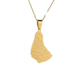 Pendant Necklaces Stainless Steel Trendy Map Of The Barbados Island Gold Colour Maps Jewellery