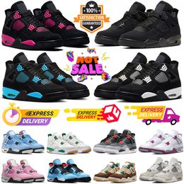 Pink Thunder 4 Basketball Shoes Men Women Jumpman 4s Black Cat Frozen Moments Pine Green Infrared Military Black Cool Grey Fire Red Mens Trainers Outdoor Sneakers