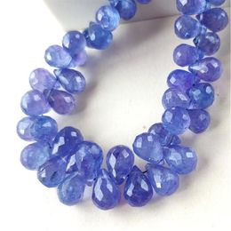 Other ICNWAY 5pieces Tanzanite Natural Gemstone Faceted 6mm Beads Waterdrop Shape For Jewelry Making Necklace Earring Bracelet2883