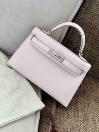 Akilyle Luxury Designer Totes Bag Handmade wax thread Mini generation goat skin North blue milkshake white women's Bag Messenger