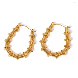 Hoop Earrings INS Twist Spiral Gold Colour For Women Girls Circle Round Huggie Ear Buckle Stud Hoops Jewellery Nes