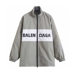 Mens Jacket Balanciigss Coat Trendy Brand 2023 New Blcg White Grey Patchwork Slogan and Womens Casual Sports Stormtrooper