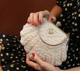 Evening Bags Shell Pearl Rhinestone Dinner Bride Dress Bag Banquet Diagonal Small Bag Cocktail Party Handbag Evening Clutch Purse 231219