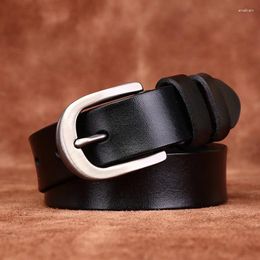 Belts 2.7CM Wide Fashionable Retro Trendy Needle Buckle Belt Women's Head Layer Cowhide Casual Versatile Jeans Style